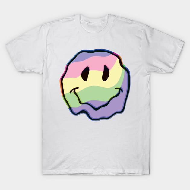 Colorful melting smiley face T-Shirt by Nikamii